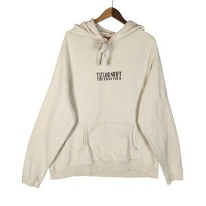 Taylor Swift Hoodie XL Beige The Eras Tour Graphic Pullover Concert Merch 2023